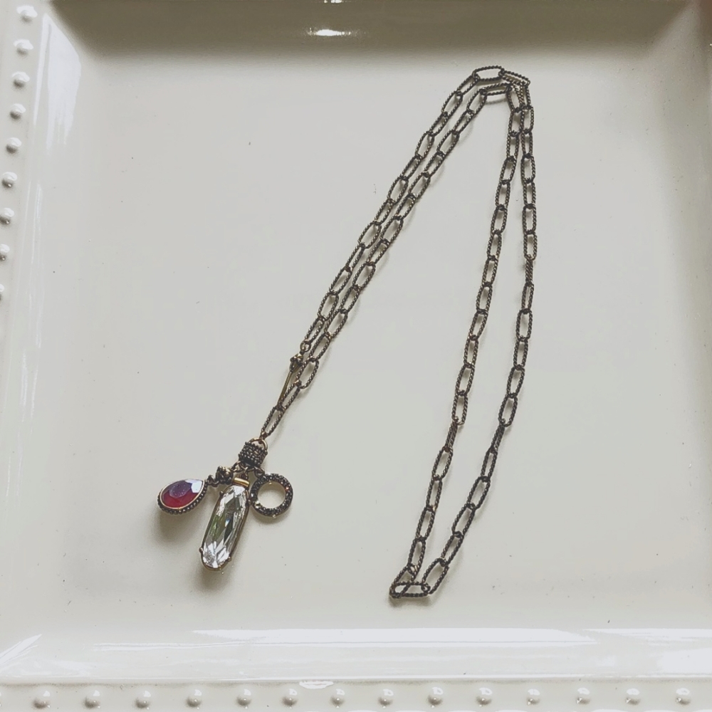 Touchstone Crystal Antique Charm Necklace